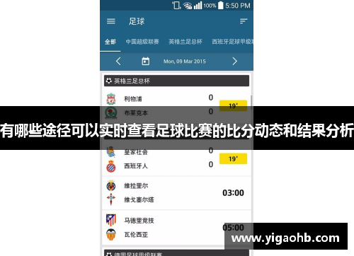 有哪些途径可以实时查看足球比赛的比分动态和结果分析